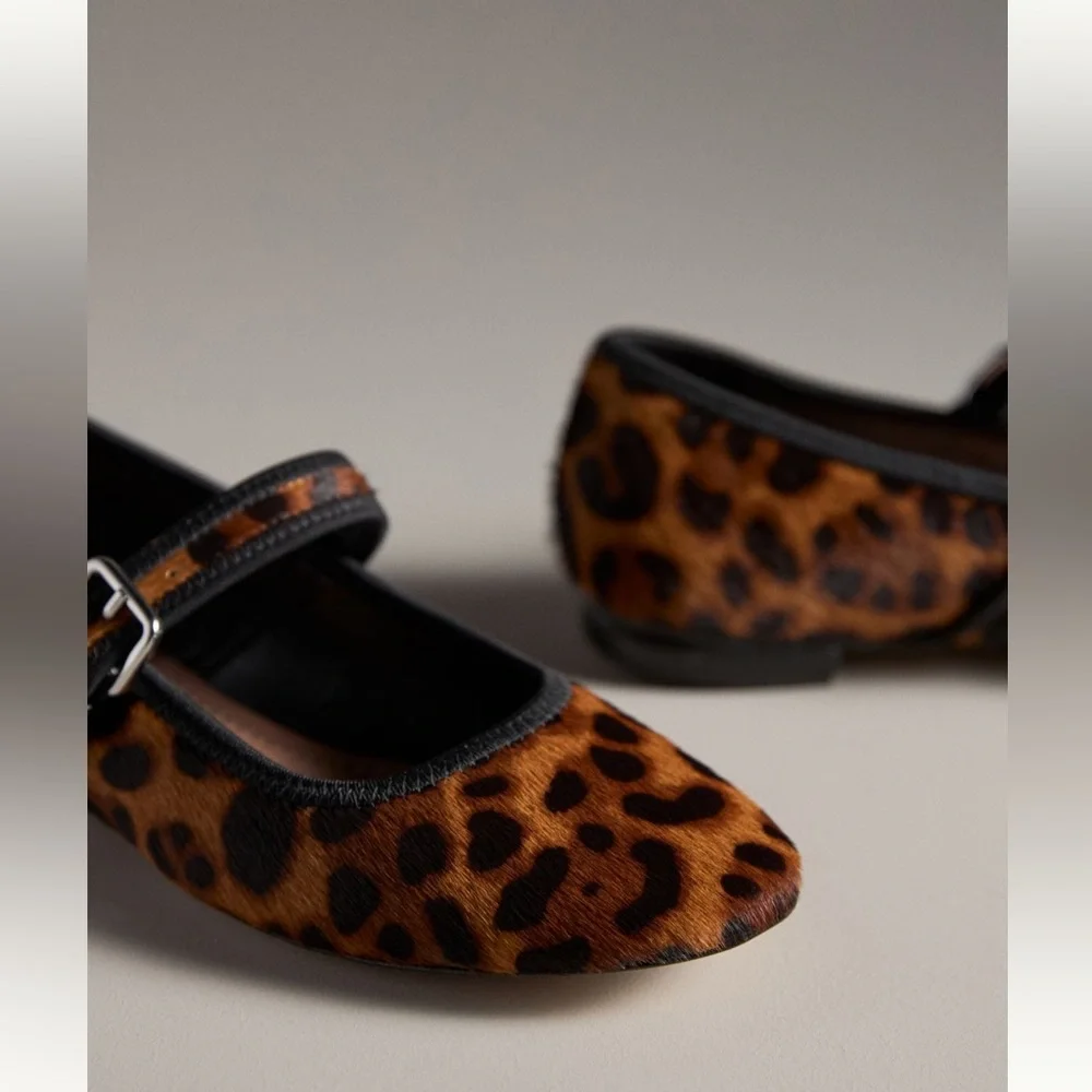 ANTHROPOLOGIE Maeve Calf Hair, Mary Jane Flats , Sz 38. - Picture 12 of 12